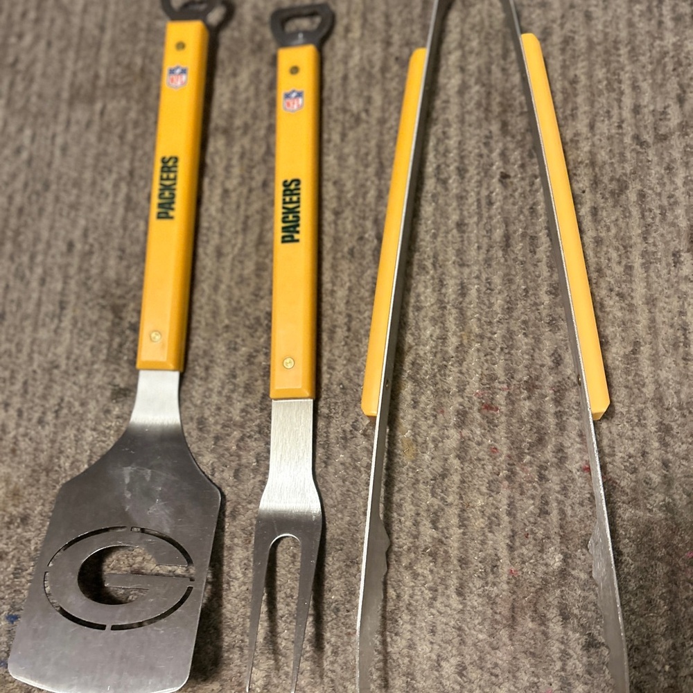 Packers BBQ Tool Set with‎ Yellow Handles